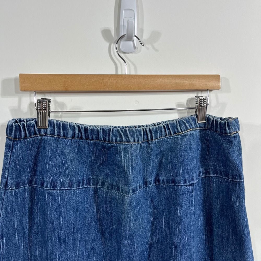 VTG August Max Boho Patchwork Denim Maxi Skirt Sz 3 Cottagecore Western Cowgirl - Picture 4 of 14